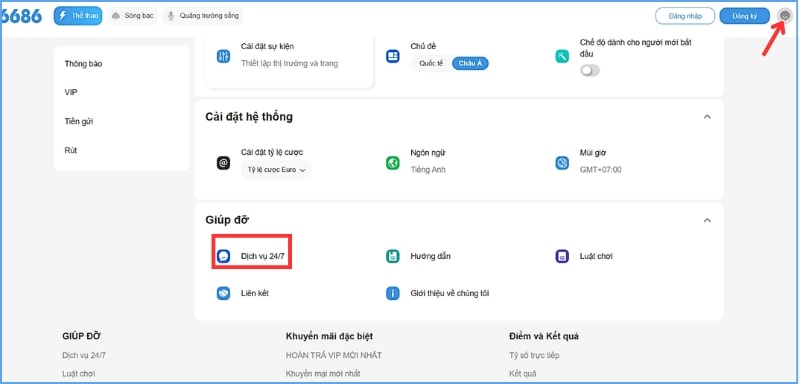 Tìm đến trang liên hệ CSKH để được hướng dẫn lấy lại mật khẩu