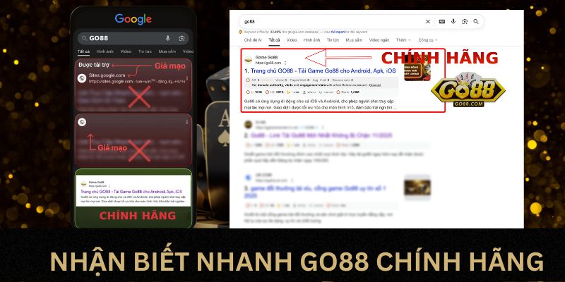 Hướng dẫn nhìn nhận trang GO88 chính hãng